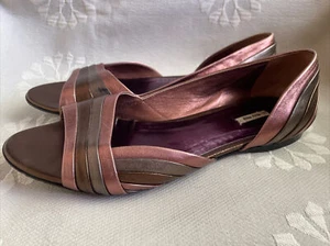 Miu Miu Open Toe Flats Sz 38 Fantastic Multi Color Leather - Picture 1 of 14