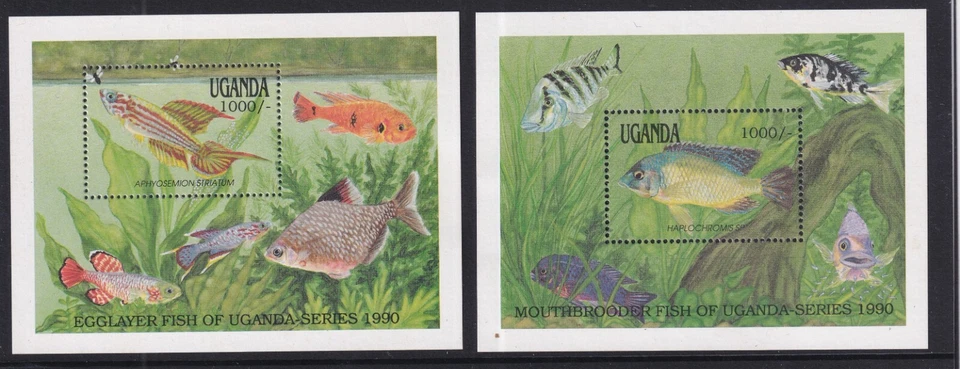 1991   UGANDA -  SG:MS 917  ( 2 SHEETS)  FISH OF UGANDA UNMOUNTED MINT - Image 1 of 1