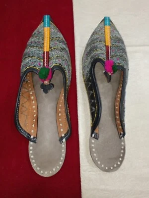 Women Clogs Leather Handmade Indian Clogs Jutties Ballet Flats Mojaries US 6 - Image 1 of 4