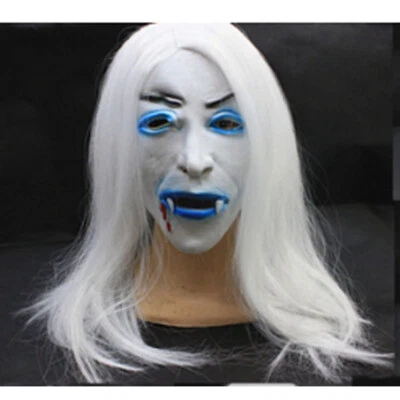Halloween Spooktacular Latex White Hair Devil Scary Horror Masks - Image 1 of 4