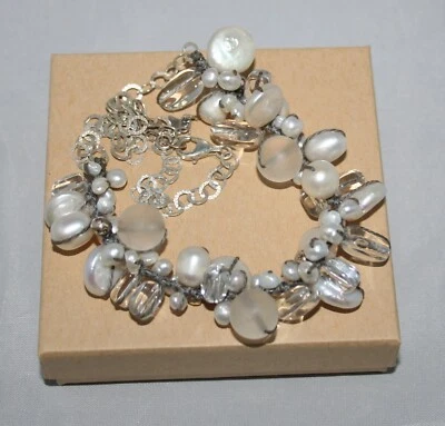 Collar Silpada Cuarzo, Perla, Cuentas de Vidrio "Efervescencia" Plata de Ley N2189 Foto 1 de 4