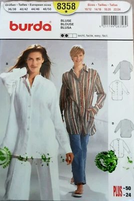 8358 PATRON BURDA CREATIONS  TUNIQUE CHEMISE  ESPRIT BOHEME  38 AU 52 - Photo 1/2