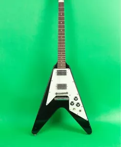 Guitarra Eléctrica Flying V 1980 Negro Cromo Herrajes Envío Rápido 6 Cuerdas PI - Imagen 1 de 3