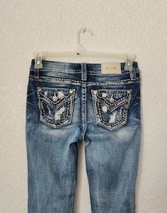 Miss Me Jeans E14B345S Boot Size 26 Embellished Embroidered Designer Pants - Picture 1 of 9