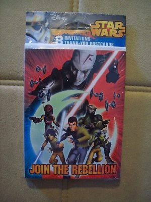 NUEVAS INVITACIONES DE FIESTA DE CUMPLEAÑOS STAR WARS Y NOTAS DE AGRADECIMIENTO 8 CADA UNA Foto 1 de 3