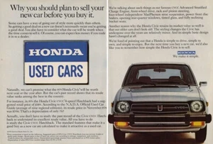Honda Civic 1979 sedán coche vehículo 2 páginas revista anuncio - Imagen 1 de 1