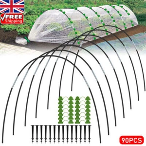 90Pcs 16 Inches Garden Cloche Hoops Flexible Greenhouse Frame for Netting Tunnel - Picture 1 of 12