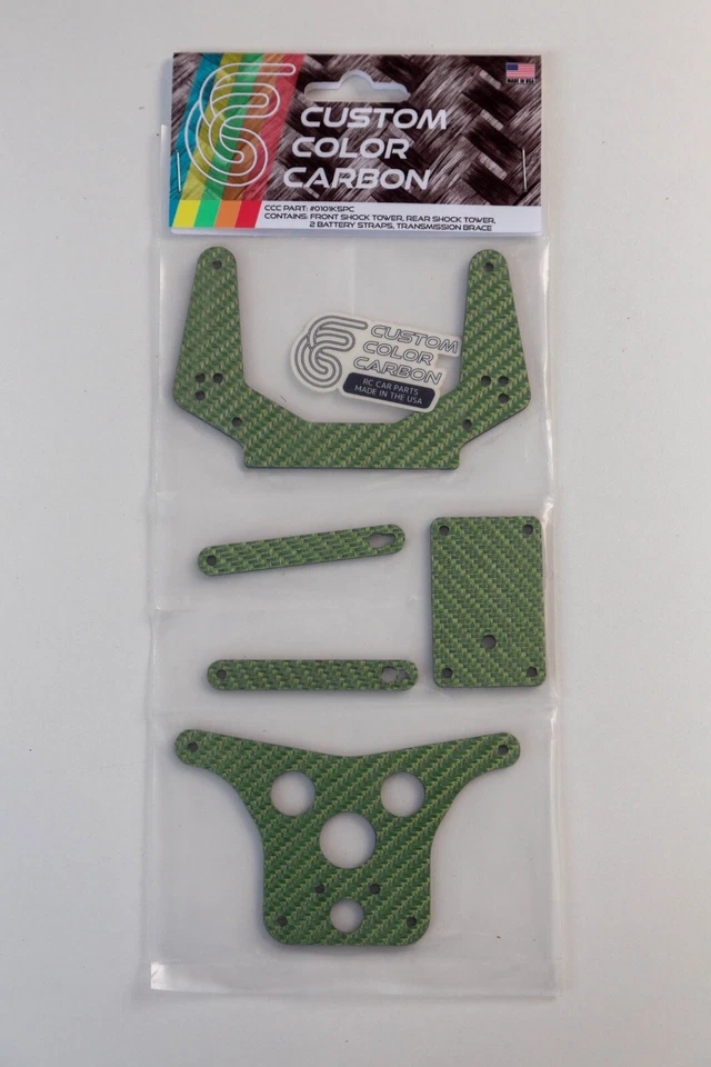 Team Associated RC10 RC10CC Kit de Fibra de Carbono Verde Kit de 5 Piezas Versión de 6 Engranajes Foto 1 de 4