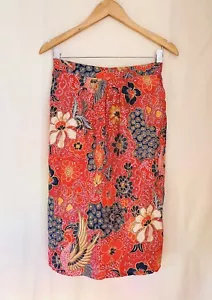 Gonna a matita vintage anni 80 100% pura seta batik floreale anni 80 retrò lusso rara - Foto 1 di 7