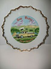 Vintage Original ArtMark "God Bless our Camper" Plate Made in Japan, 7 inch