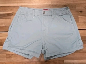 DICKIES High-Rise Carpenter Shorts Women's 5/27 Light Blue Denim White Stitch - Picture 1 of 8