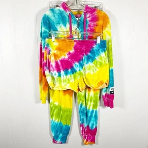 Rare Juicy Couture Shorts Pants Tie-Dye Hoodie and Joggers Set Size M - Picture 1 of 12