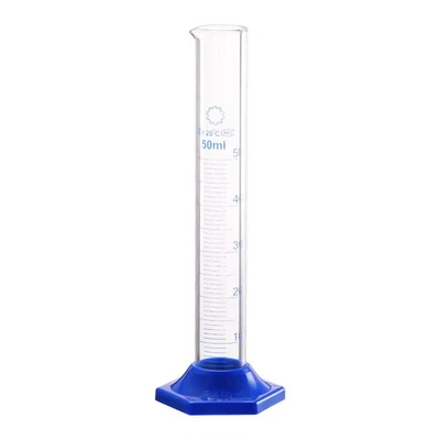 Cylindre Gradué Borosilicaté 50ml Éprouvette Tube Essai Hexagonal pour Domicile - Photo 1/4