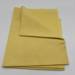 Heavy Cotton Blend Fabric Remnant Bright Yellow Quilting Sewing Crafting 0.9 Yds - Picture 1 of 7