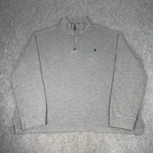 Polo Ralph Lauren Jumper Mens XL Grey 1/4 Zip Pullover Sweater Estate Rib Preppy - Picture 1 of 11