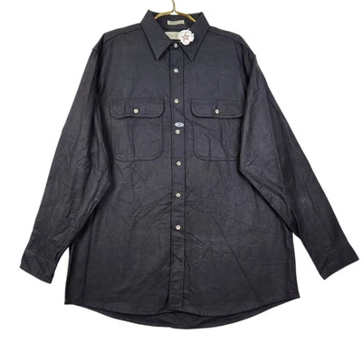 Camisa Gamuza Abotonada De Colección Fieldmaster Hombres XL Gris Carbón Hecha en EE. UU. Exterior Foto 1 de 4