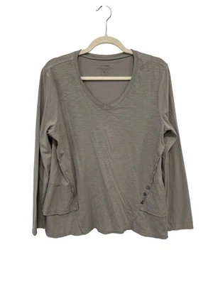 Неоновый Будда V шеи длинным рукавом Топ размер средний серо-серый оборки нейтральный повседневный - Изображение 1 из 4