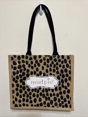 Джутовая сумка-тоут MUD PIE 14x12x4 дюйма для покупок б/у в отличном состоянии - Изображение 1 из 4