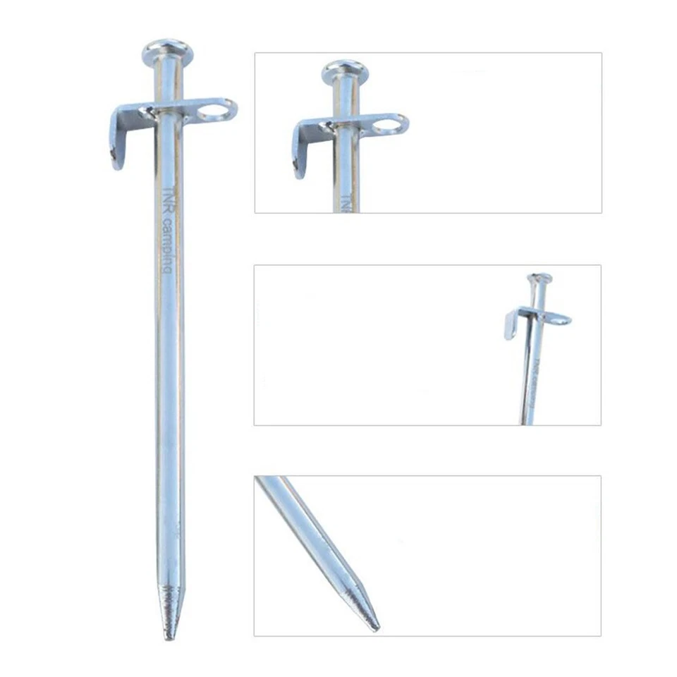 4 Pcs Picchetti Da Tende Pali Di Campeggio Pioli Della in Acciaio - Immagine 1 di 4