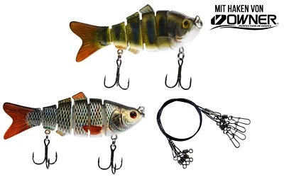 Hecht Wobbler Hardbait Kunstköder | 2er Set | 10cm 17g Barsch + Rotauge | Owner - Bild 1 von 4