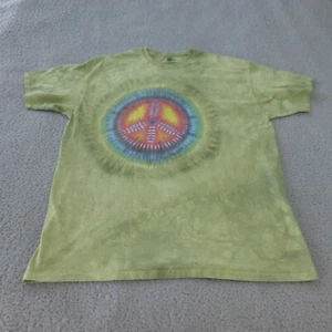 The Mountain T Shirt Adult 2XL Tie Dye Peace Sign Green Faded Graphic Cotton - Picture 1 of 8