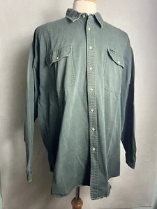 Columbia Shirt Men's Size L Green Long Sleeve Button Up Heavy Weight Outdoor - Picture 1 of 5