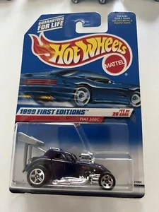 1999 Hot Wheels First Editions Fiat 550C Purple w/ Chrome 5 sp wheels Metal Base - Picture 1 of 3
