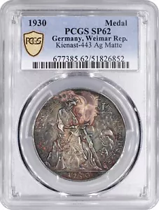 Weimar Republic silver medal 1930, PCGS SP62, "Walther von der Vogelweide" - Picture 1 of 2