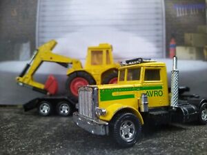 matchbox superkings 1978 peterbilt truck & trailer & jcb DIE-CAST toy