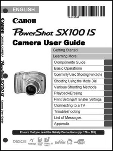 Guía de instrucciones del usuario para cámara digital Canon Powershot SX100 IS - Imagen 1 de 1