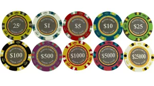 Set campione fiches da poker Monte Carlo Smooth 14 grammi confezione nuovo ed esclusivo - Foto 1 di 1
