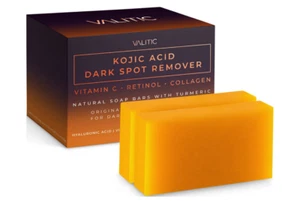 VALITIC Kojic Acid Dark Spot Remover Soap Bars with Vitamin C, Retinol, Collagen