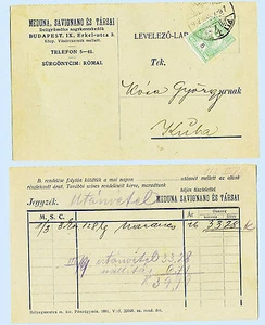 Hungría 1912 Budapest Cubierta de Recibo de Publicidad Solo 5 f Cubierta - Imagen 1 de 2
