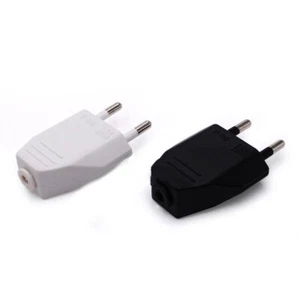 2 Pin EU European US Male Plug AC Electrical Socket Adapter 250V Replacement  ZC - Afbeelding 1 van 14