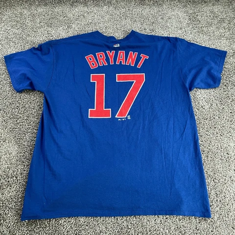 Chicago Cubs Shirt Adult Extra Large Kris Bryant #17 Blue Red Baseball MLB Mens Cover