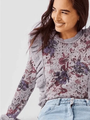 NUEVO Combo Pullover Free People Mujer S Love Fool Volantes Medianoche Floral Foto 1 de 4