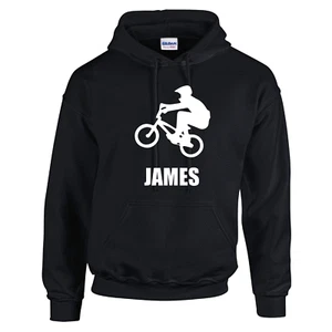 Bike Riding BMX Kids Hood Hoodie Personalised Custom - Picture 1 of 18