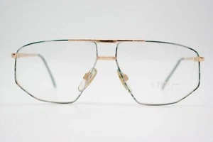 Vintage Brille Chai C 680 Gold Grün Weiß Eckig Brillengestell eyeglasses - Picture 1 of 6