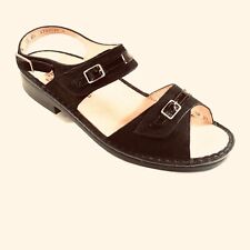 Finn Comfort Sandals US 11 EUR 42 Black Nubuck Leather Brand New Made in Germany