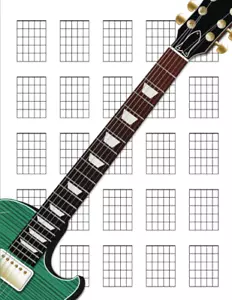 Guitar Chord Diagrams Notebook: 100 Blank Writing Paper Cheat Circle of Fifths - Picture 1 of 2