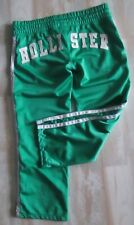 VTG HOLLISTER PROSPORT BUTT LOGO SPELLOUT GREEN CAPRI TRACK PANT SZ XS FREE SHIP