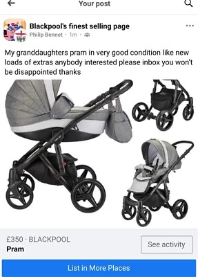 baby prams turned into a pushchair - Image 1 of 4