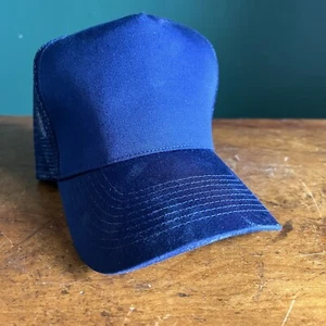 Vintage OTTO BLUE Blank SnapBack Blank Trucker Hat Cap Add Your Logo Patch NOS - Picture 1 of 5