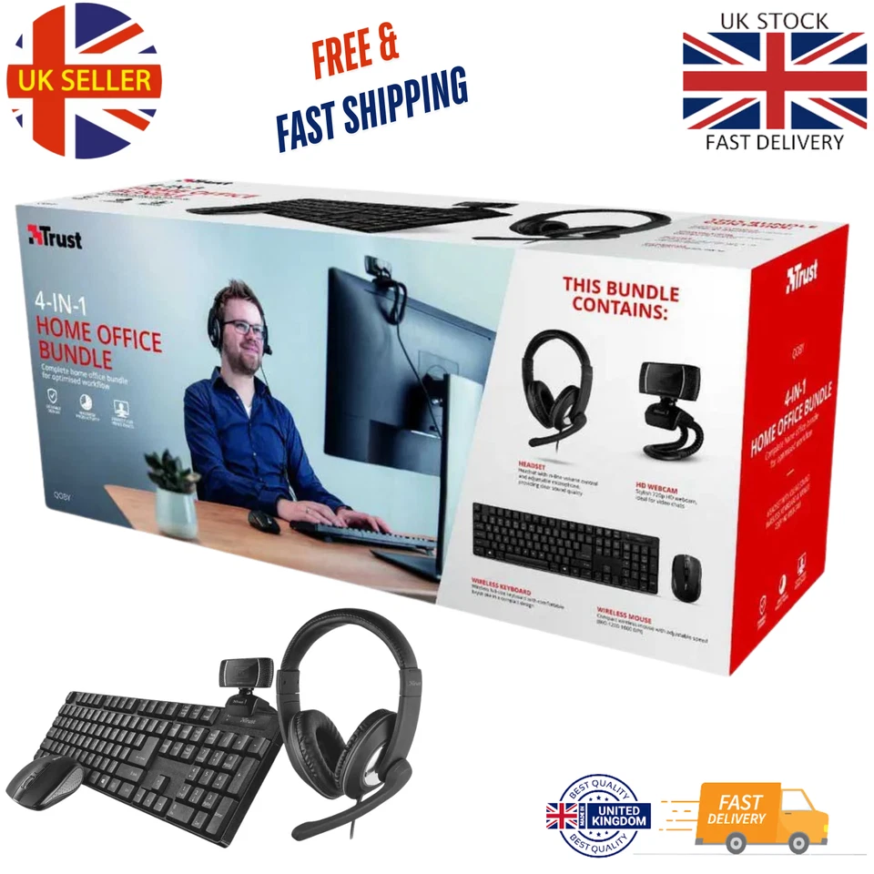 Trust Qoby 4-in-1 Home Office Set - Image 1 of 4