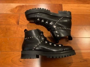 NEW AllSaints Leather Sherrin Studded Ankle Combat Boots Women's 39 - Picture 1 of 9