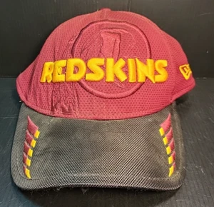 Vintage Washington Redskins Red Yellow NFL 3930 Ball Cap New Era Stretch Fit Man - Picture 1 of 6