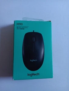 Logitech M90 Full Sized Computer Mouse Black NEW OPEN BOX - Picture 1 of 3