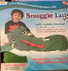 Snuggie Tails Green Dragon Soft Cuddly Blanket AS SEEN ON TV  New in box - Picture 1 of 2