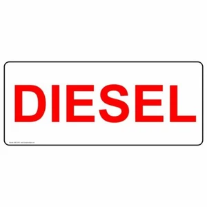 ComplianceSigns Vinyl Diesel Label, 14 x 5 in. with English, White - Picture 1 of 1