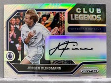 Jurgen Klinsmann 2021-22 Prizm Premier League Club Legends Auto Silver 33/49 1/1